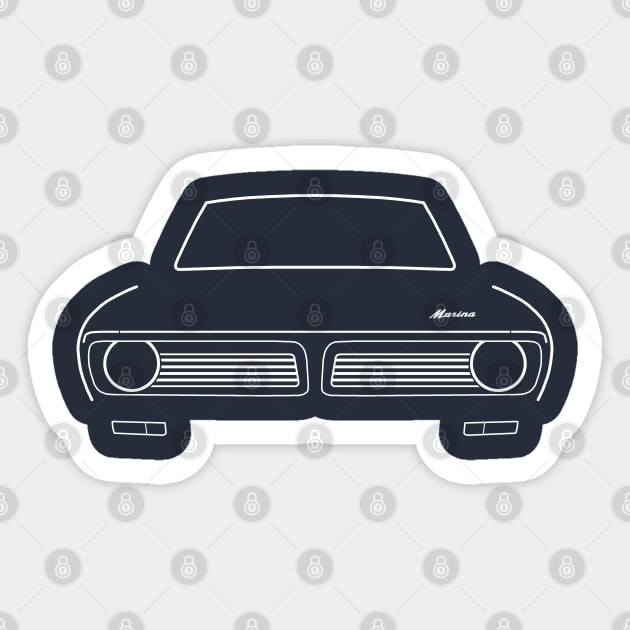 Morris Marina 1970s British classic car white outline graphic Sticker by soitwouldseem